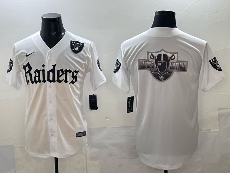 Men 2025 Oakland Raiders Blank white 6th generation Joint Name Nike Limited NFL Jersey style 012